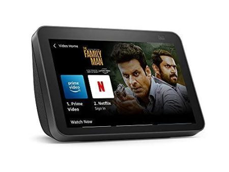 Amazon Echo Show 8 (2nd Gen) - Smart speaker with 8  HD screen, stereo sound & hands-free entertainment with Alexa (Black) Sale