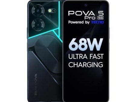 TECNO Pova 5 Pro 5G (Dark Illusion, 8GB RAM,256GB Storage)| Segment 1st 68W Ultra Fast Charging | India s 1st Multi-Colored Backlit ARC Interface | 50MP AI Dual Camera | 6.78”FHD+ Dot-in Display Fashion