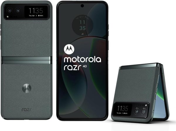 Motorola razr 40 5G (Sage Green, 8GB RAM, 256GB Storage) |17.52 cm (6.9 inch) FHD+ pOLED Main Display | 3.81 cm (1.5 inch) pOLED(External) | 64MP OIS + 13MP UWM Rear Camera | 32 MP Front Camera Fashion