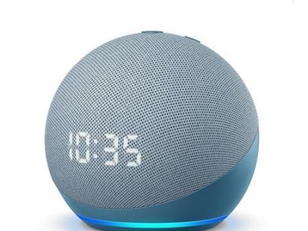 Amazon Echo Dot 4th Gen with clock | Smart speaker with powerful bass, LED display and Alexa (Blue) Fashion