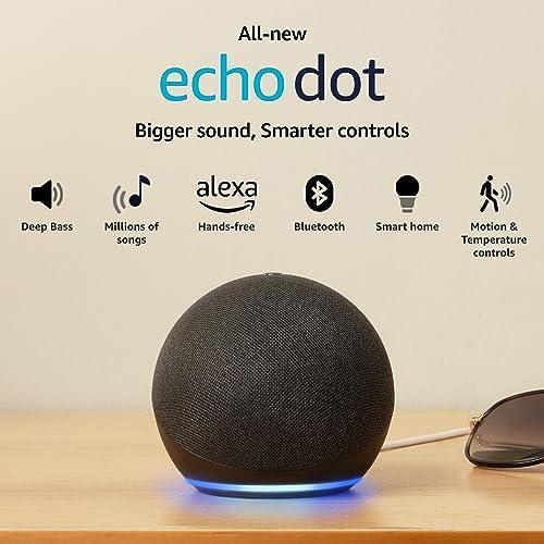 Amazon Echo Dot (5th Gen) | Smart speaker with Bigger sound, Motion Detection, Temperature Sensor, Alexa and Bluetooth| Black Discount