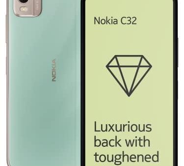 Nokia C32 with 50MP Dual Rear AI Camera | Toughened Glass Back | 4GB RAM, 128GB Storage | Upto 7GB RAM with RAM Extension | 5000 mAh Battery | 1 Year Replacement Warranty | Android 13 | Breezy Mint Online Hot Sale