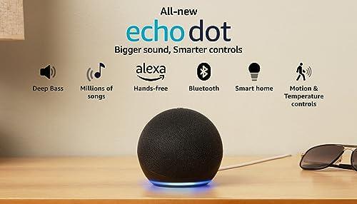 Amazon Echo Dot (5th Gen) | Smart speaker with Bigger sound, Motion Detection, Temperature Sensor, Alexa and Bluetooth| Black Discount