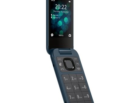 (Refurbished) Nokia 2660 Flip 4G Volte keypad Phone with Dual SIM, Dual Screen, inbuilt MP3 Player & Wireless FM Radio | Blue For Cheap