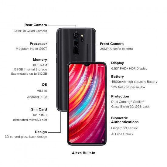 Xiaomi Redmi Note 8 Pro 128 GB, 6 GB RAM (Shadow Black) Refurbished Online